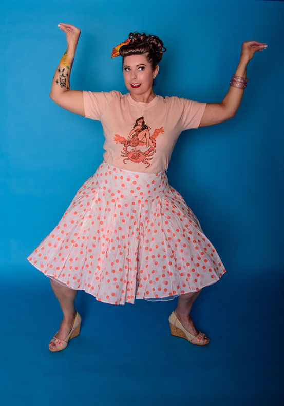 Aloha Moon Crab Unisex Tee in Peach