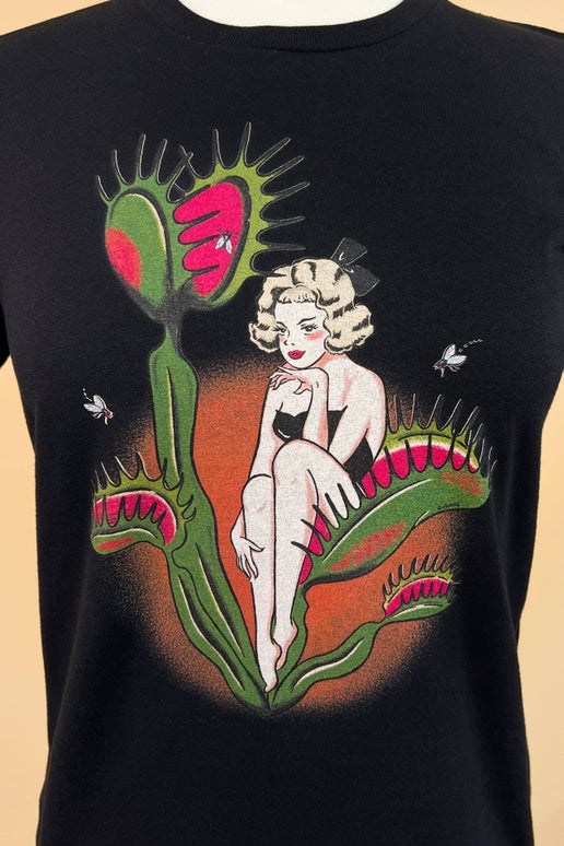 Feed Me Fitted Tee in Black