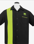 Skull Wrench Panel Shirt in Black/Lime