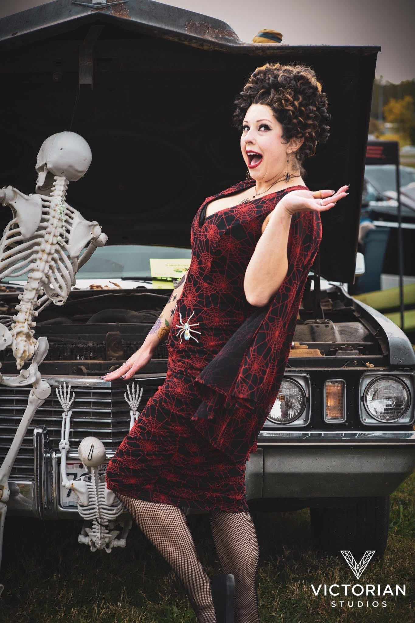 Mothman Caped Wiggle Dress