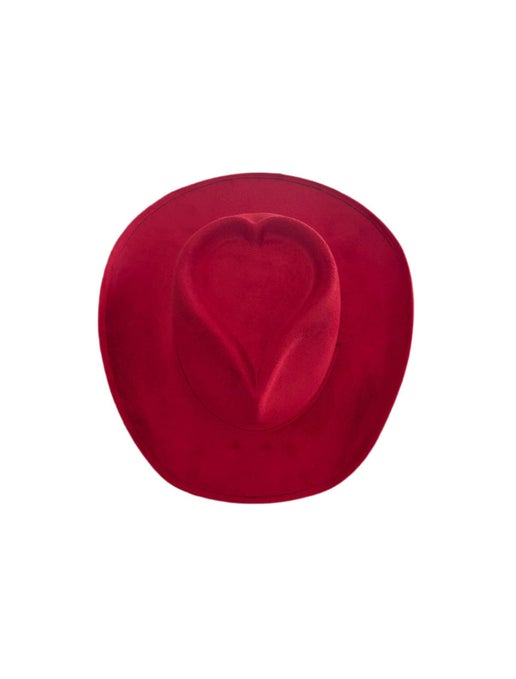 Vegan Suede Heart Shaped Cowboy Hat