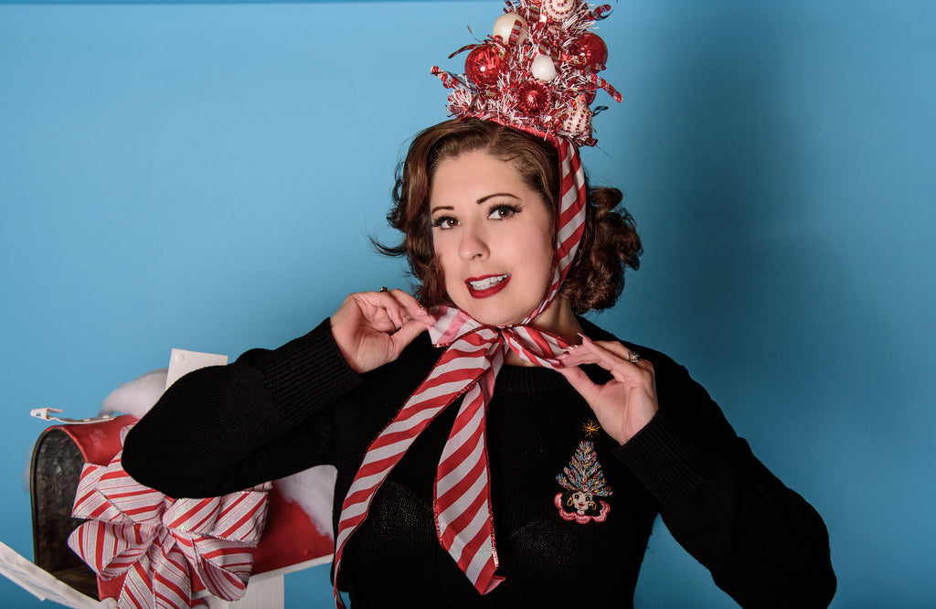 Kitschmas Hat Long Sleeve Sweater in Black