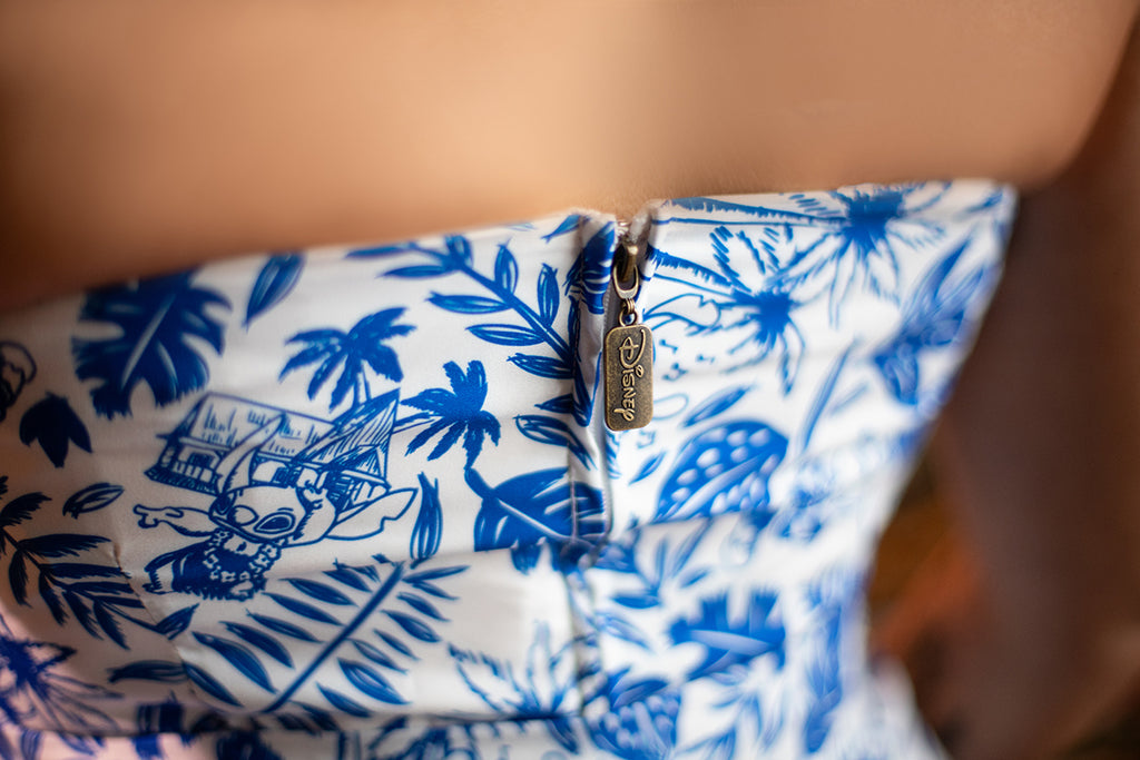 Disney's Lilo & Stitch Collection by Unique Vintage Blue Stitch Print Sarong Dress