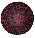 Spiderweb Pink and Black Fabric Parasol