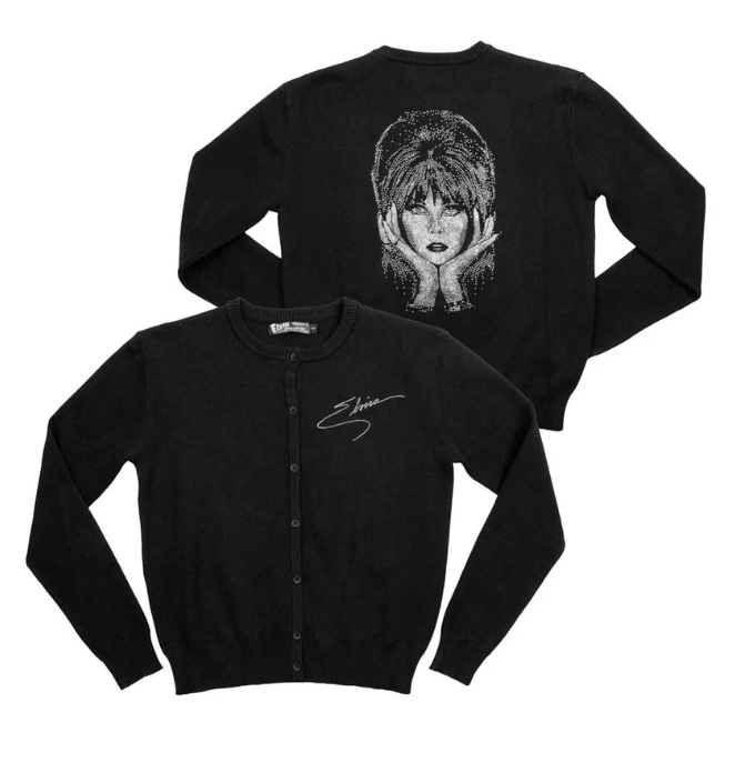 Elvira Rhinestone Portrait Cardigan