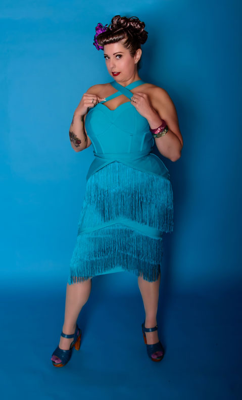 Speakeasy Fringe Dress in Teal