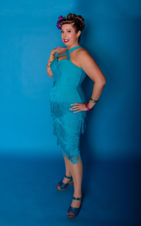Speakeasy Fringe Dress in Teal