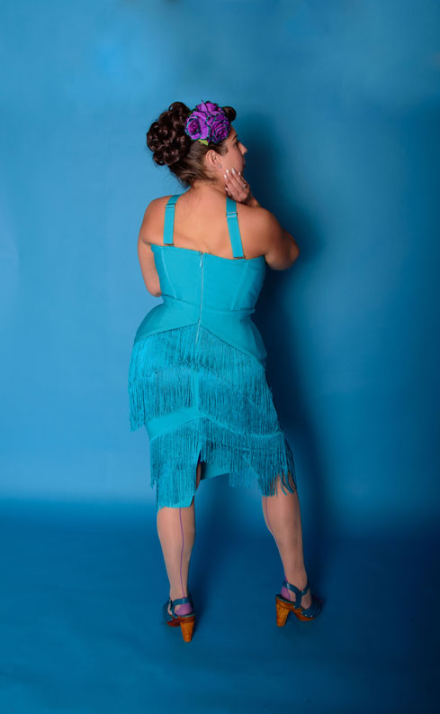 Speakeasy Fringe Dress in Teal