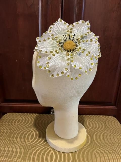 Yellow Rhinestone hair flower