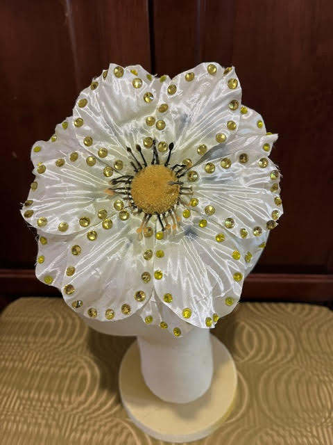 Yellow Rhinestone hair flower