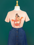 Aloha Moon Crab Unisex Tee in Peach