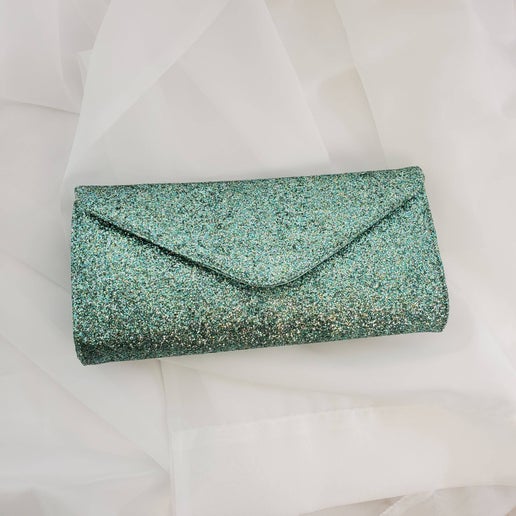 Clutch in Glitter Blue