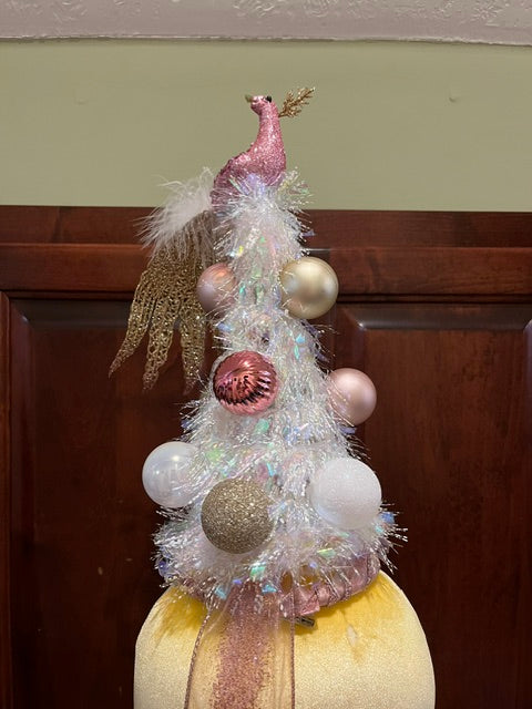 Pink Peacock Christmas Tree Hat