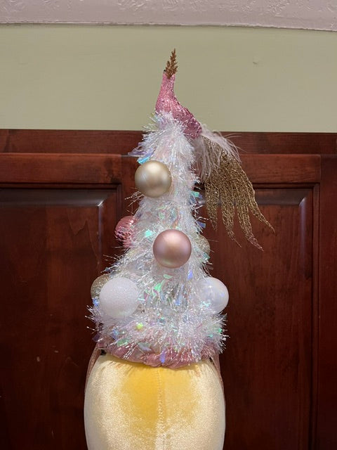 Pink Peacock Christmas Tree Hat