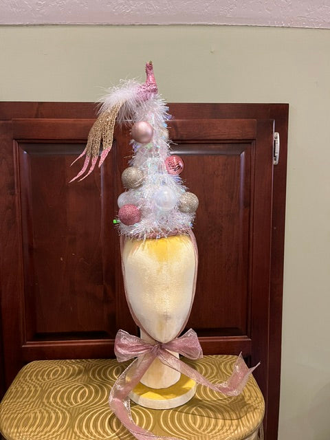 Pink Peacock Christmas Tree Hat