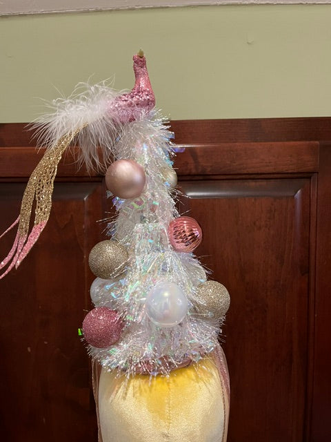 Pink Peacock Christmas Tree Hat