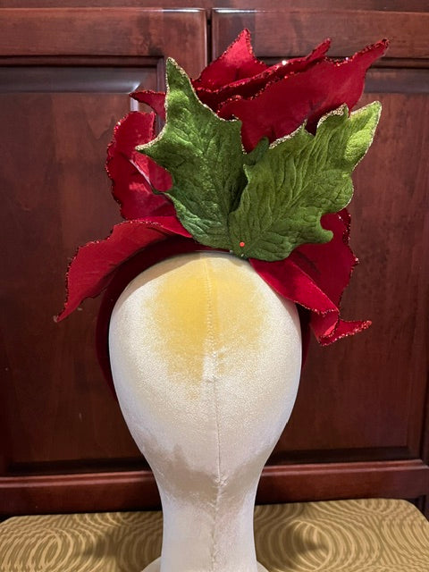 Red Velvet Poinsettia Headband