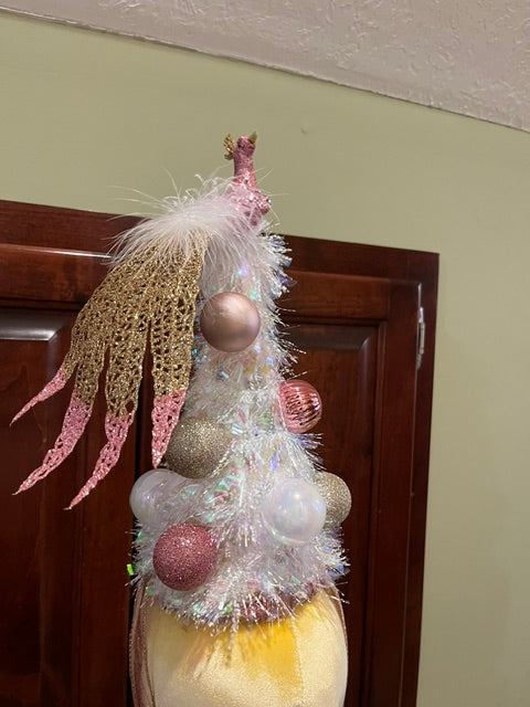 Pink Peacock Christmas Tree Hat