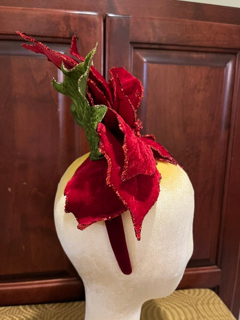 Red Velvet Poinsettia Headband