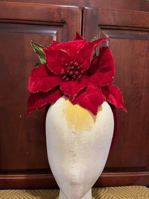Red Velvet Poinsettia Headband
