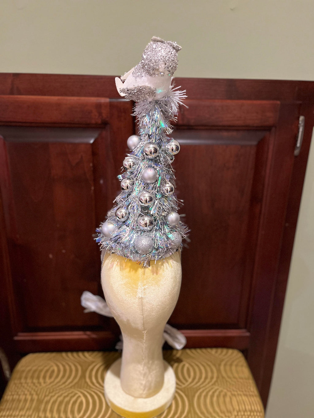 Silver Owl Christmas Tree Hat