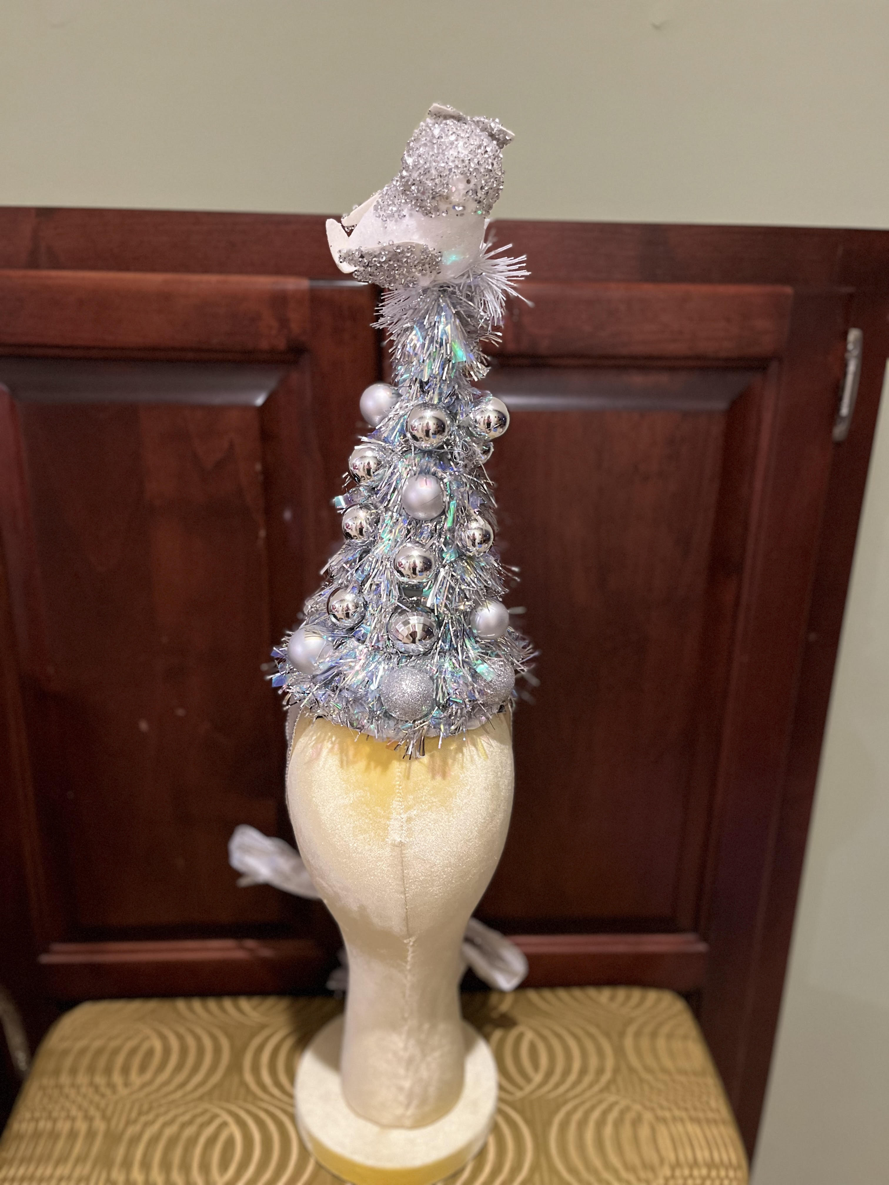 Silver Owl Christmas Tree Hat