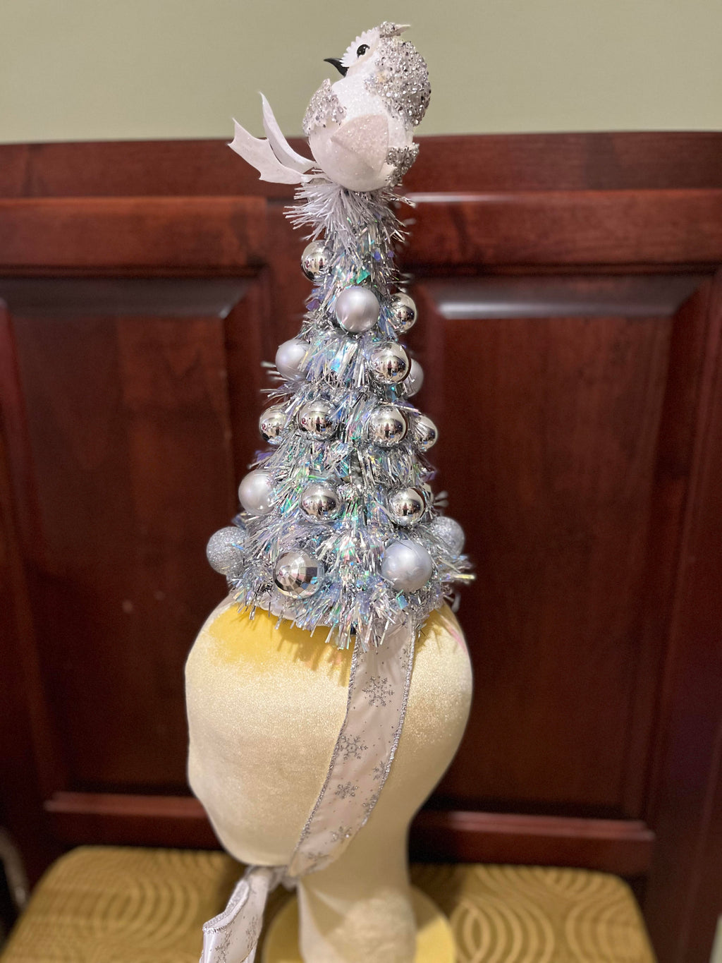 Silver Owl Christmas Tree Hat