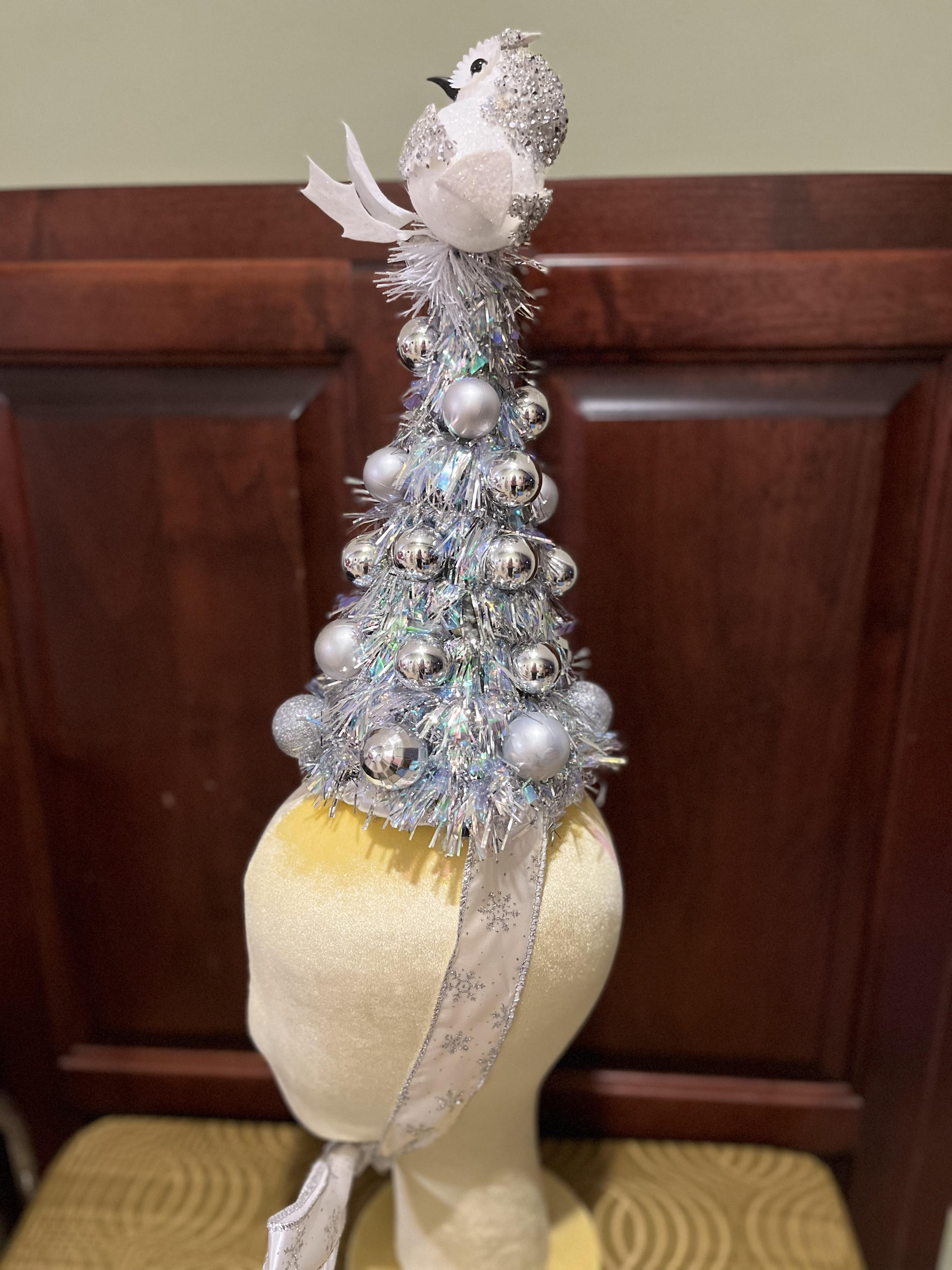 Silver Owl Christmas Tree Hat
