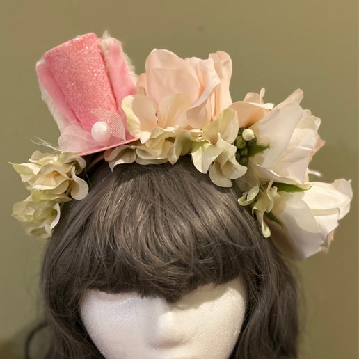 Pink Bunny Flower Crown