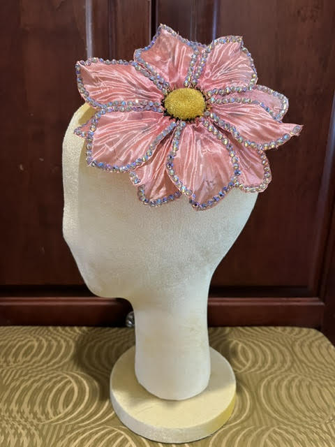 Pink Rhinestone hair flower