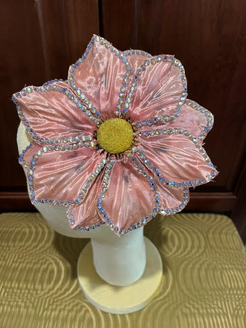 Pink Rhinestone hair flower