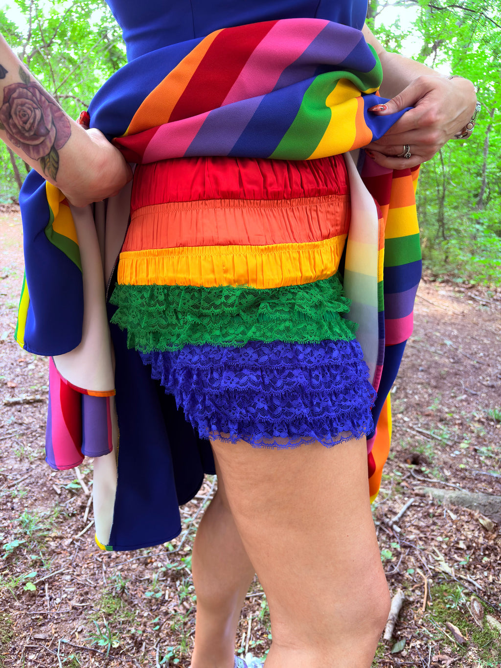 Rainbow Multi Layered High Waisted Bloomers