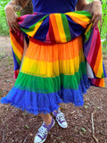 1950s Style Rainbow Stripe Ruffled Petticoat Crinoline