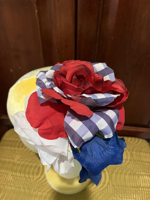 Red, White & Gingham Hair Flower