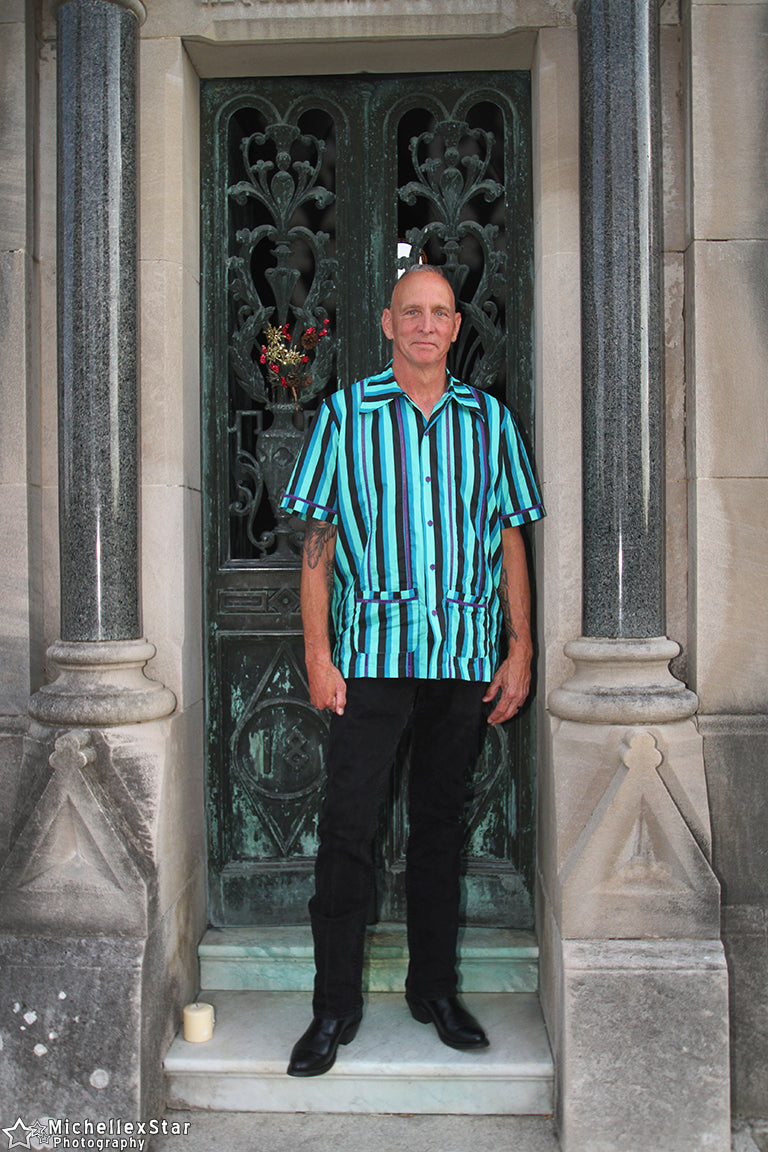 Men's Haunted House Stripe Cocktail Shirt