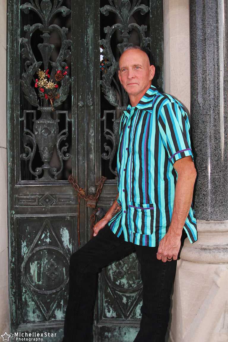 Men's Haunted House Stripe Cocktail Shirt